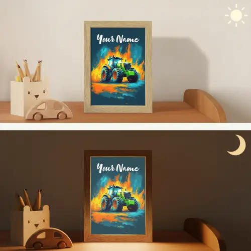 Abstract - Tractor - Groen Light Box met kabel (Kinderlampje) klein -sfeer3_kind