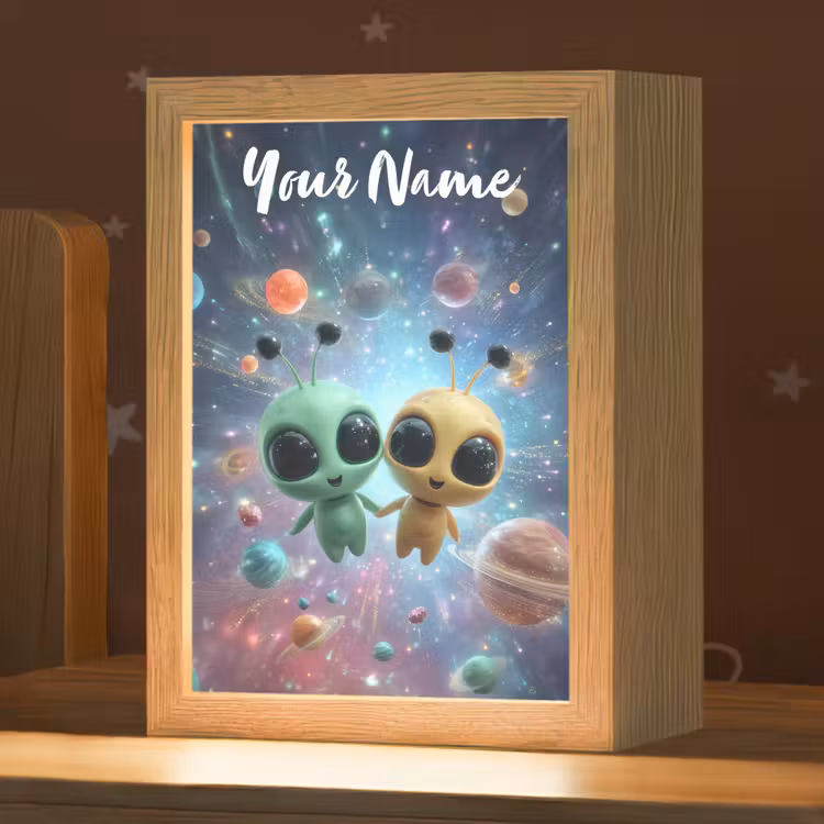 Aliens - Ruimte - Planeten Light Box met kabel (Kinderlampje) klein -zzz_3d_website