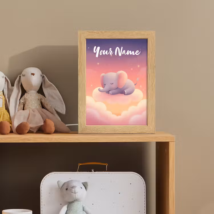 Dier - Roze - Wolken Light Box met kabel (Kinderlampje) klein -sfeer2_kind