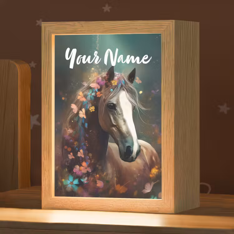 Dieren - Paard - Natuur - Vlinder - Bloemen Light Box met kabel (Kinderlampje) klein -zzz_3d_website