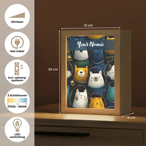 Dieren - Ruimtepakken - Sterren Light Box met kabel (Kinderlampje) klein -USP_NL