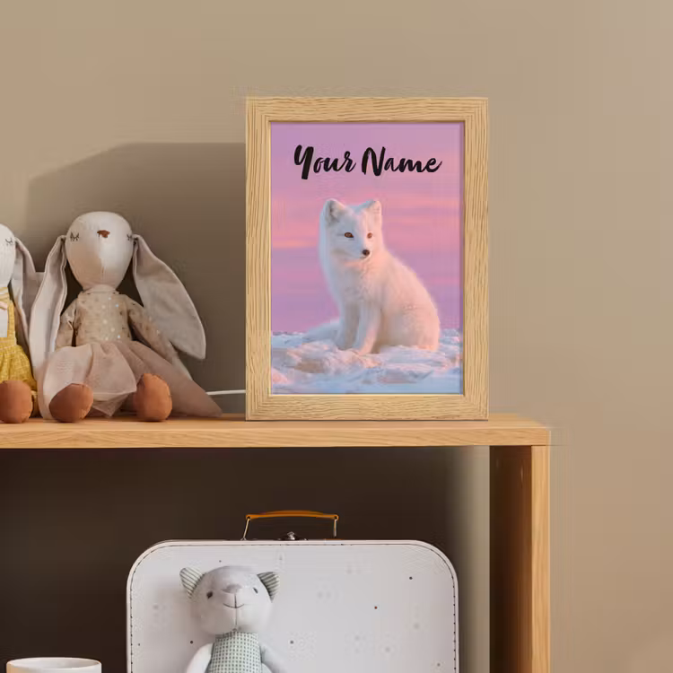 Poolvos - Sneeuw - Roze Light Box met kabel (Kinderlampje) klein -sfeer2_kind