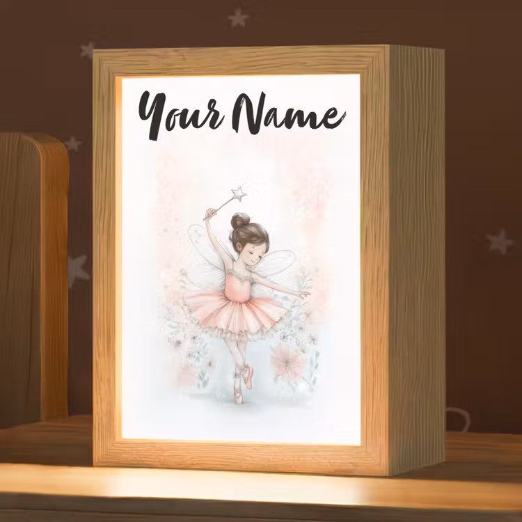 Ballerina - Fee - Roze Light Box met kabel (Kinderlampje) klein -zzz_3d_website