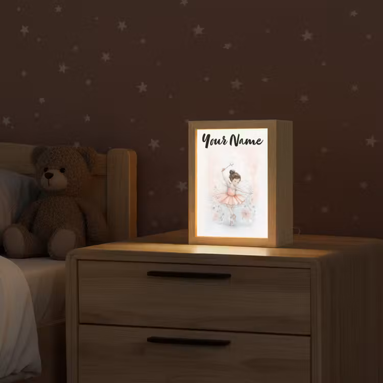 Ballerina - Fee - Roze Light Box met kabel (Kinderlampje) klein -sfeer1_kind