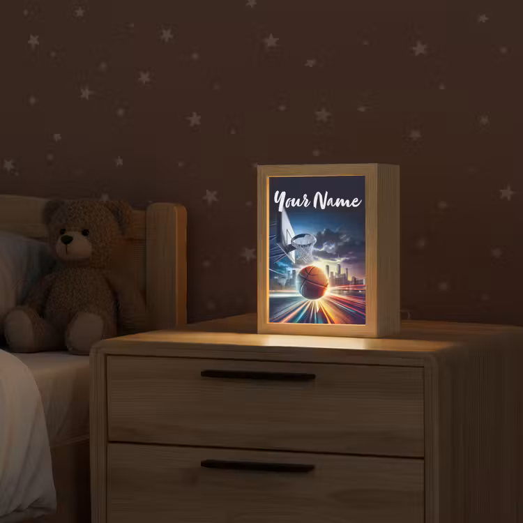 Basketbal - Sport - Basket - Stad Light Box met kabel (Kinderlampje) klein -sfeer1_kind
