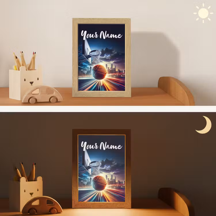 Basketbal - Sport - Basket - Stad Light Box met kabel (Kinderlampje) klein -sfeer3_kind