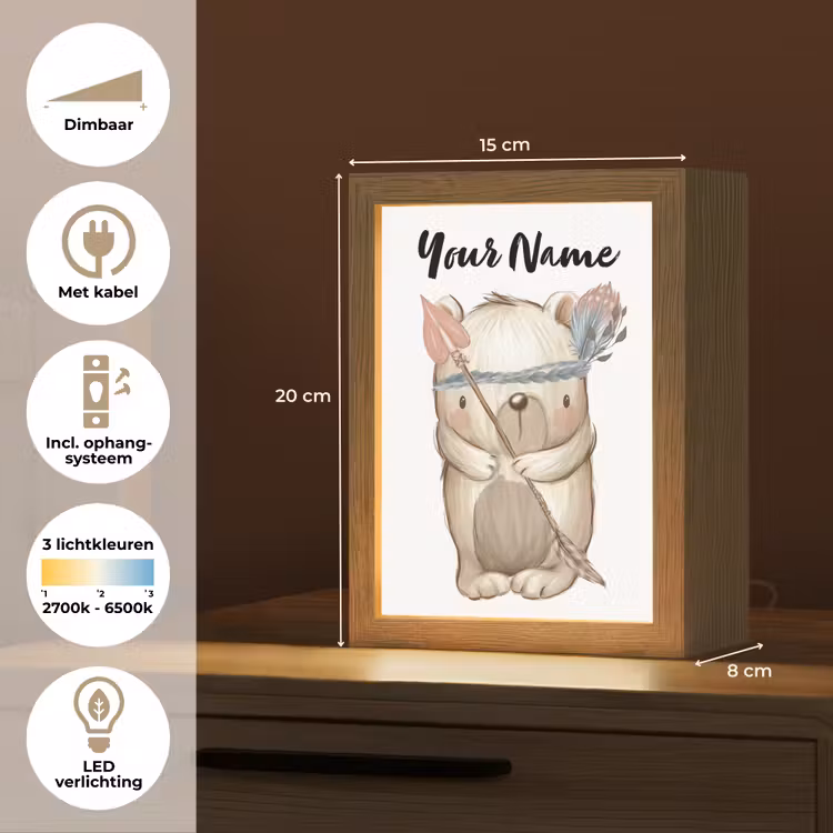 Beer - Dier - Bosdieren Light Box met kabel (Kinderlampje) klein -USP_NL