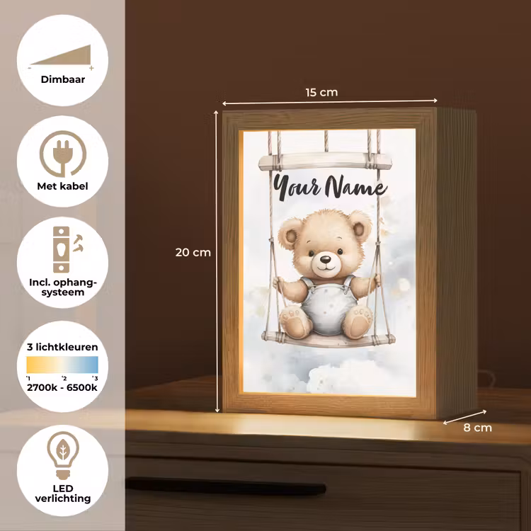 Beer - Baby - Dier - Kinderen Light Box met kabel (Kinderlampje) klein -USP_NL