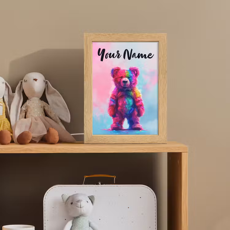 Beer - Kleurrijk - Dier Light Box met kabel (Kinderlampje) klein -sfeer2_kind