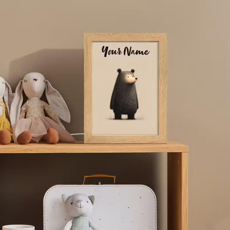 Beer - Donkerbruin - Minimalistisch Light Box met kabel (Kinderlampje) klein -sfeer2_kind