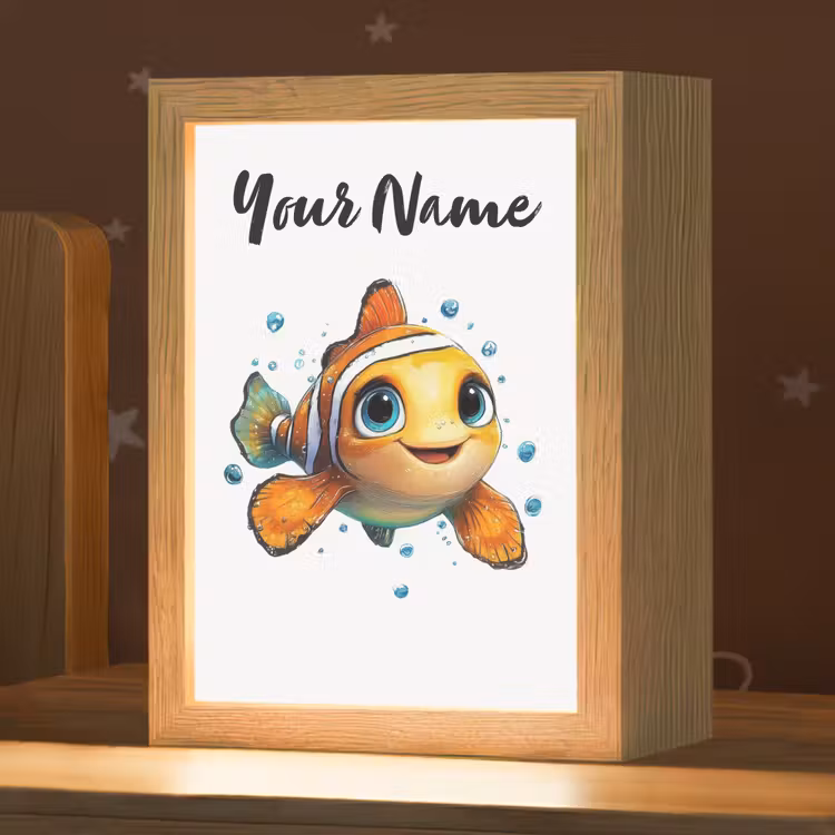 Clownvis - Oranje - Vis - Water Light Box met kabel (Kinderlampje) klein -zzz_3d_website