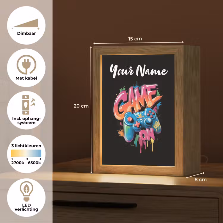 Controller - Game - Graffiti - Tekst Light Box met kabel (Kinderlampje) klein -USP_NL