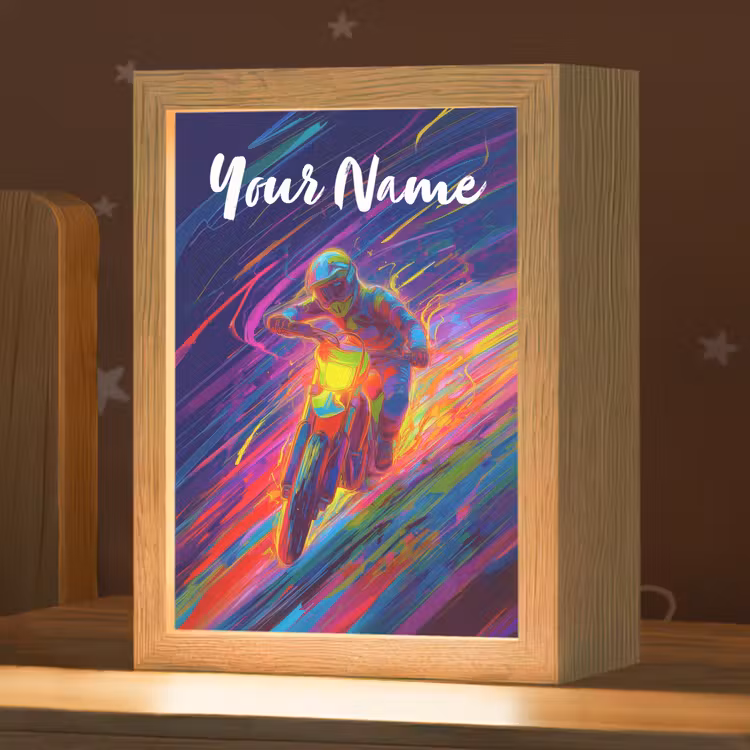 Crossmotor - Neonkleuren - Lijnen - Helm Light Box met kabel (Kinderlampje) klein -zzz_3d_website