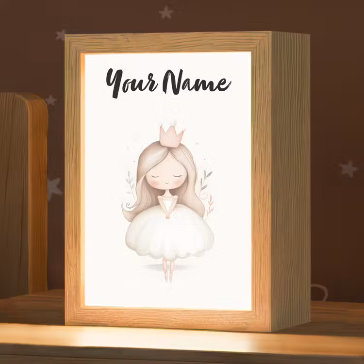 Kroon - Ballerina - Kroon - Minimalistisch Light Box met kabel (Kinderlampje) klein -zzz_3d_website