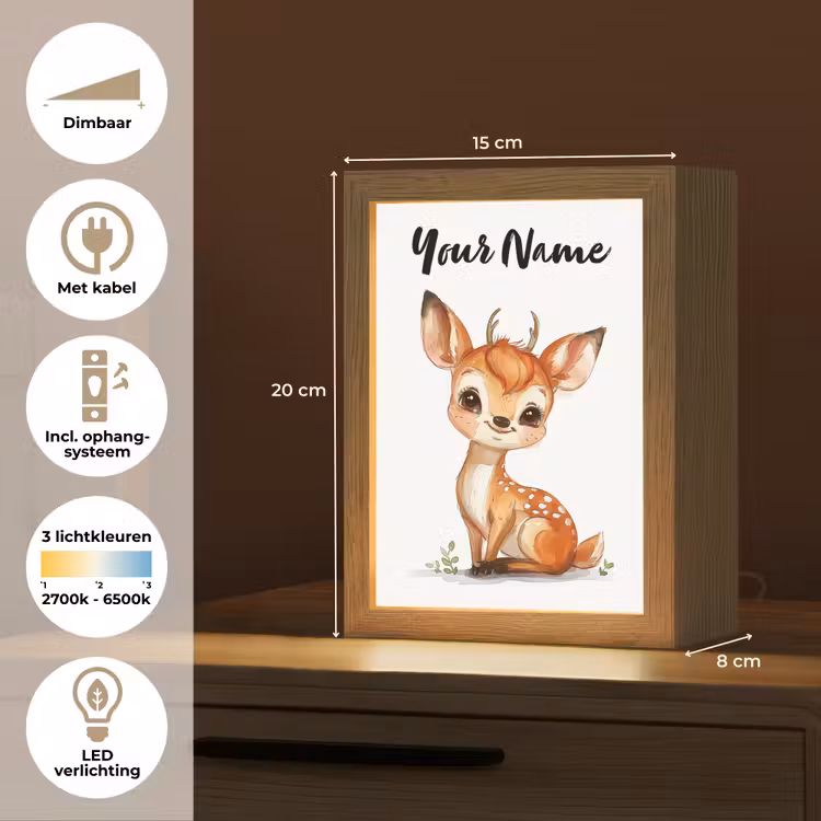 Hert - Baby - Dieren Light Box met kabel (Kinderlampje) klein -USP_NL