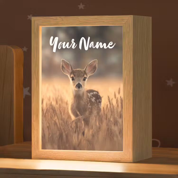 Hert - Graanveld - Bruin Light Box met kabel (Kinderlampje) klein -zzz_3d_website