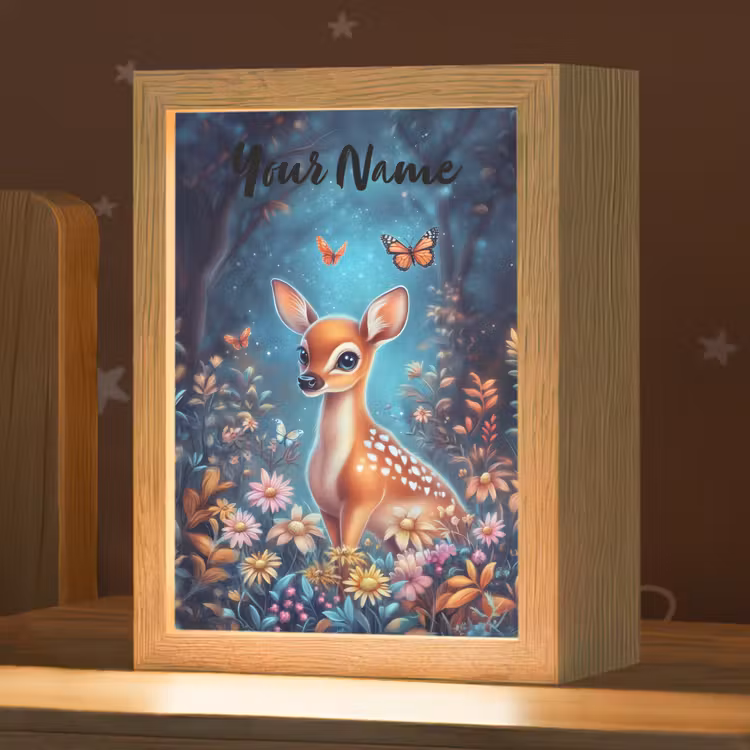 Hert - Magisch - Sprookjesbos Light Box met kabel (Kinderlampje) klein -zzz_3d_website