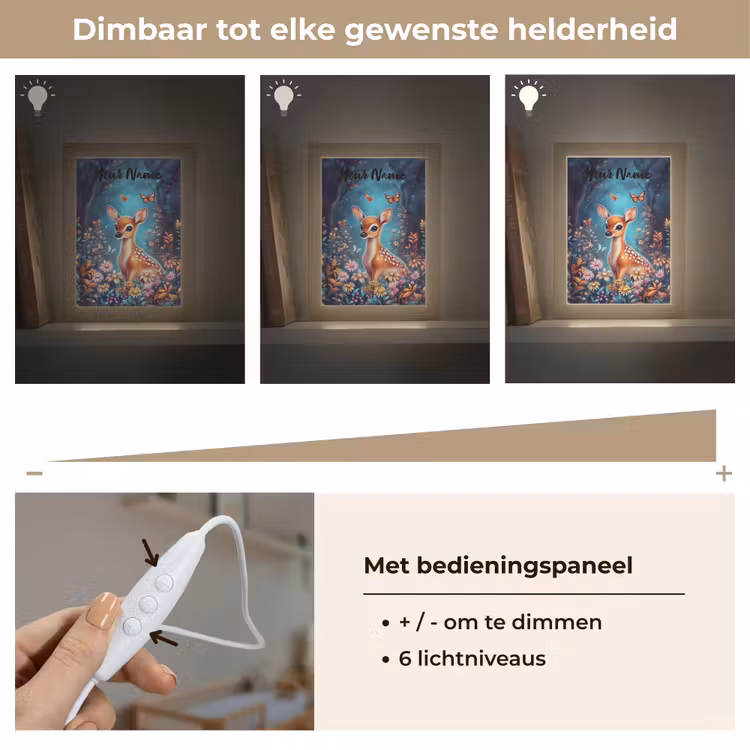 Hert - Magisch - Sprookjesbos Light Box met kabel (Kinderlampje) klein -USP_dimbaarNL