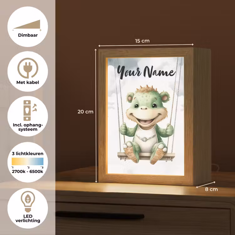 Dino - Baby dier - Kinderen Light Box met kabel (Kinderlampje) klein -USP_NL