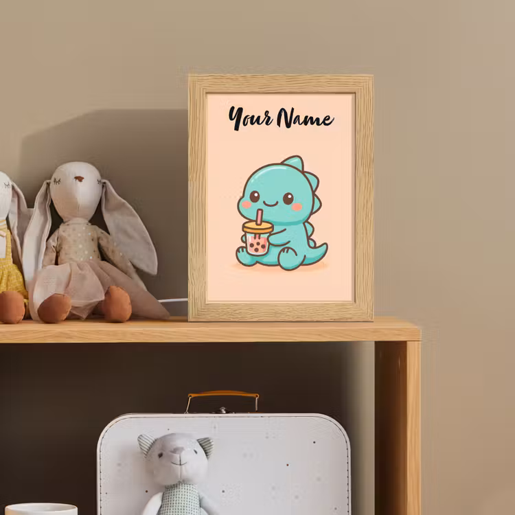 Dino - Boba - Turquoise Light Box met kabel (Kinderlampje) klein -sfeer2_kind