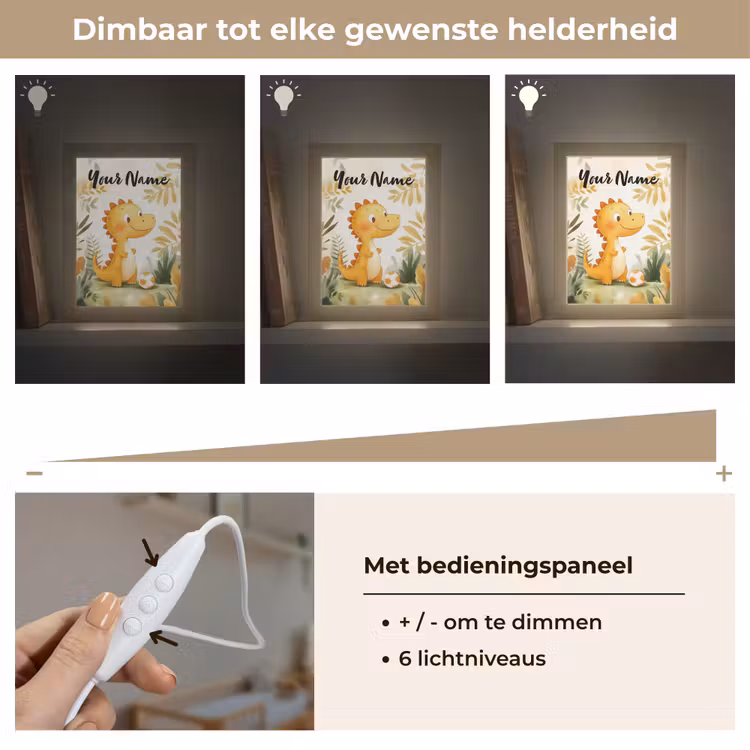 Dino - Voetbal - Oranje Light Box met kabel (Kinderlampje) klein -USP_dimbaarNL