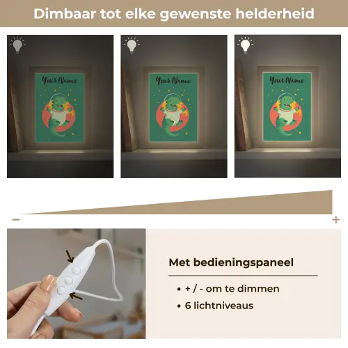 Dino - Groen - Planeet Light Box met kabel (Kinderlampje) klein -USP_dimbaarNL