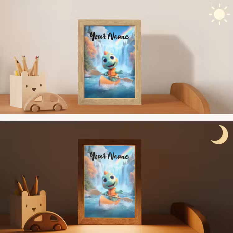 Dino - Natuur - Waterval Light Box met kabel (Kinderlampje) klein -sfeer3_kind