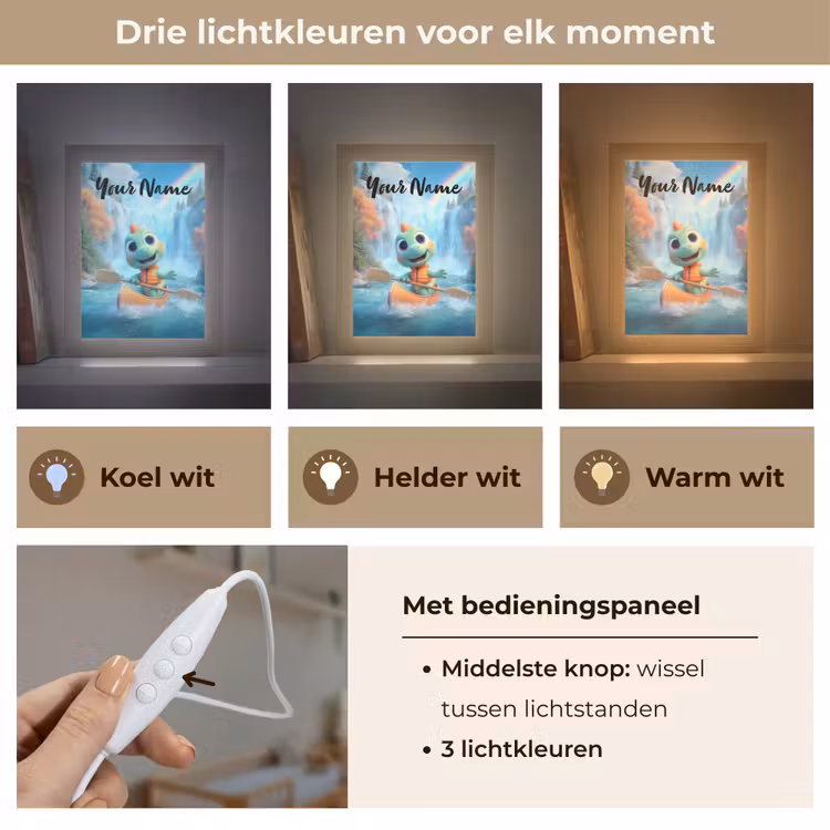 Dino - Natuur - Waterval Light Box met kabel (Kinderlampje) klein -USP_lichtkleurNL