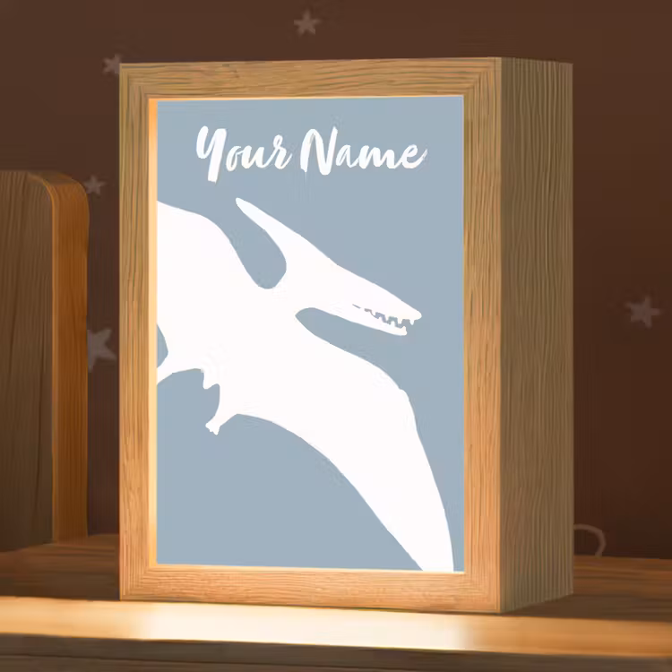 Dino - Pteranodon - Dinosaurus - Blauw Light Box met kabel (Kinderlampje) klein -zzz_3d_website