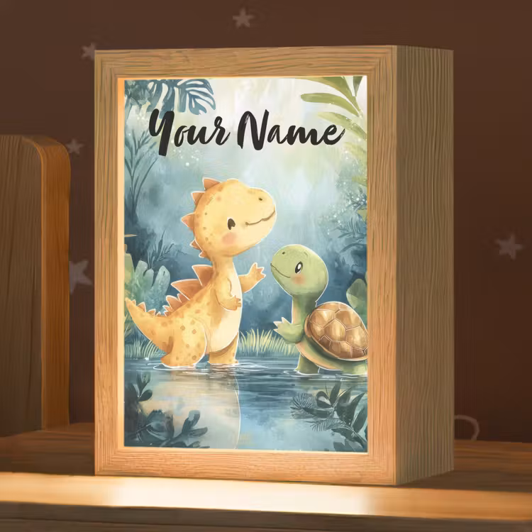 Dino - Schildpad - Jungle Light Box met kabel (Kinderlampje) klein -zzz_3d_website