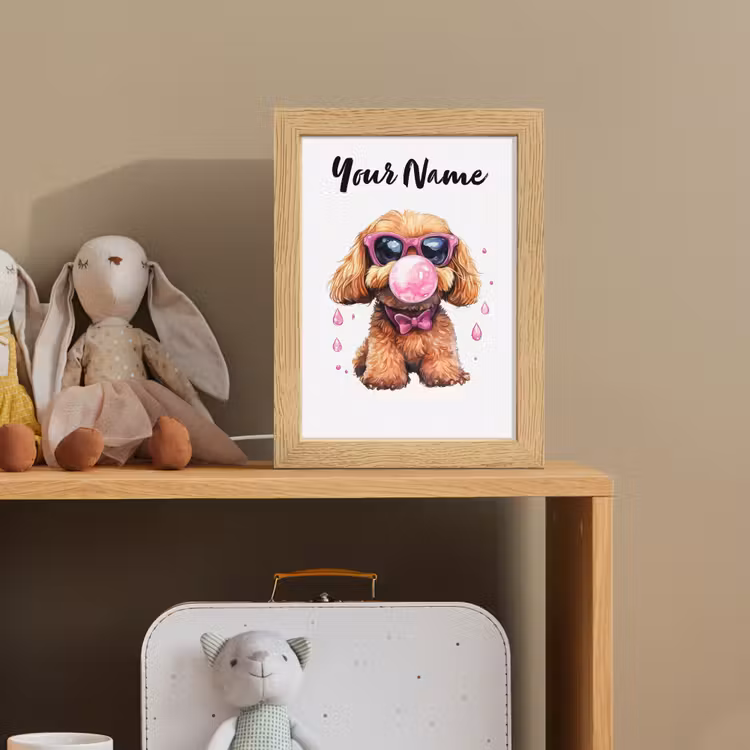 Hond - Roze - Kauwgom Light Box met kabel (Kinderlampje) klein -sfeer2_kind