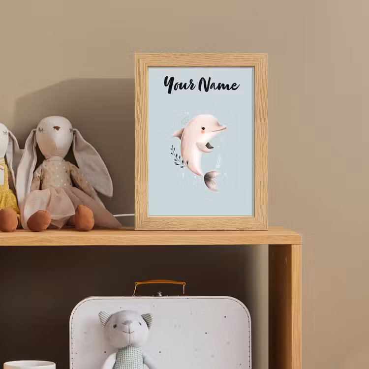 Dolfijn - Zeewier - Grijs Light Box met kabel (Kinderlampje) klein -sfeer2_kind
