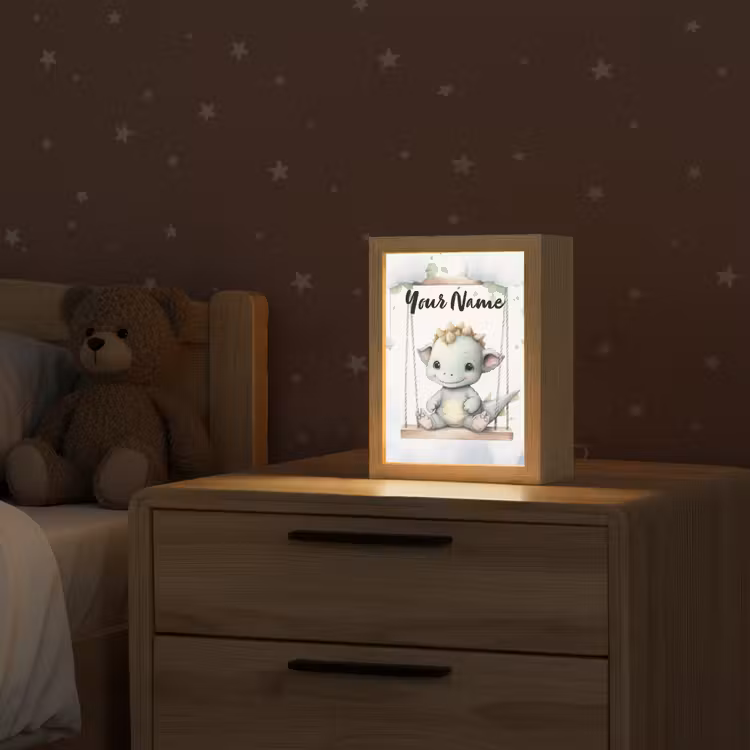 Draak - Baby dier - Kinderen Light Box met kabel (Kinderlampje) klein -sfeer1_kind