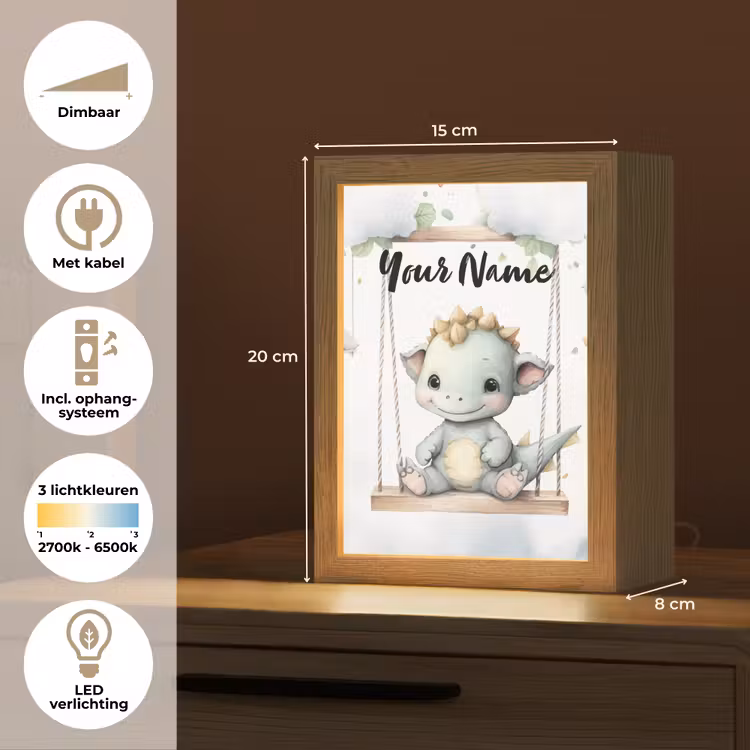 Draak - Baby dier - Kinderen Light Box met kabel (Kinderlampje) klein -USP_NL
