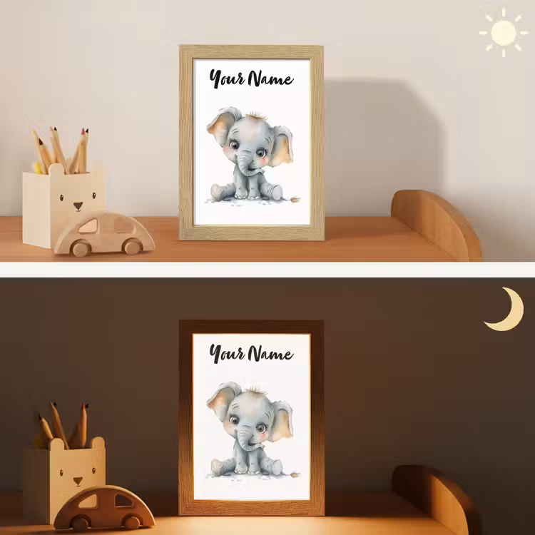 Olifant - Baby dier Light Box met kabel (Kinderlampje) klein -sfeer3_kind