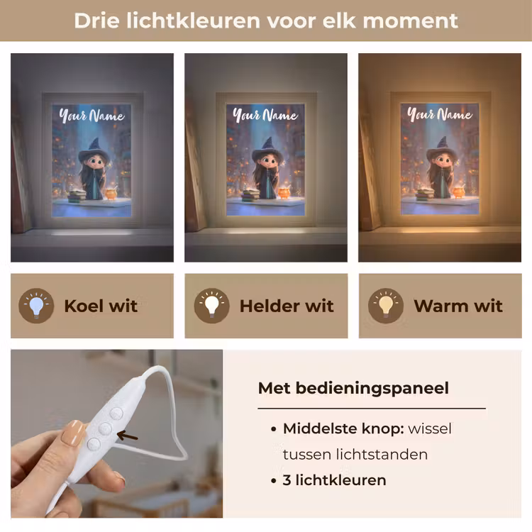 Tovenares - Magie - Toverstaf - Sterren Light Box met kabel (Kinderlampje) klein -USP_lichtkleurNL