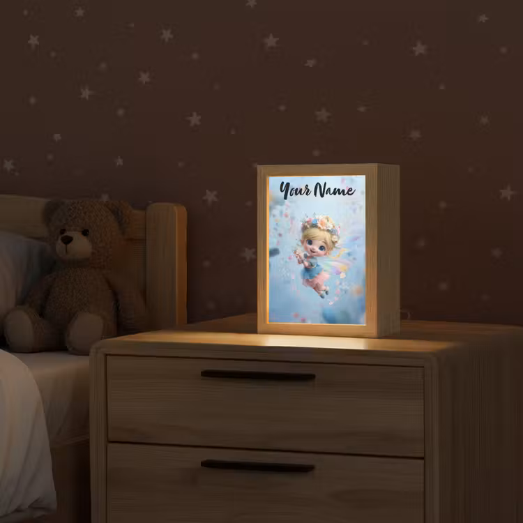 Fee - Bloemen - Sprookje - Blauw Light Box met kabel (Kinderlampje) klein -sfeer1_kind