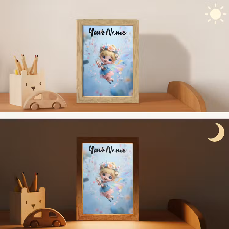 Fee - Bloemen - Sprookje - Blauw Light Box met kabel (Kinderlampje) klein -sfeer3_kind