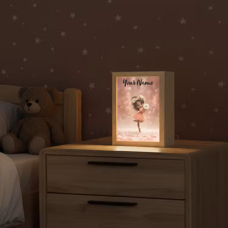 Bloemenfee - Roze - Meisje Light Box met kabel (Kinderlampje) klein -sfeer1_kind