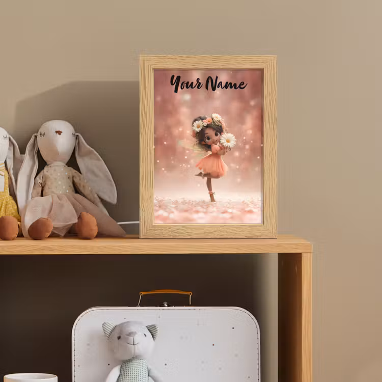 Bloemenfee - Roze - Meisje Light Box met kabel (Kinderlampje) klein -sfeer2_kind