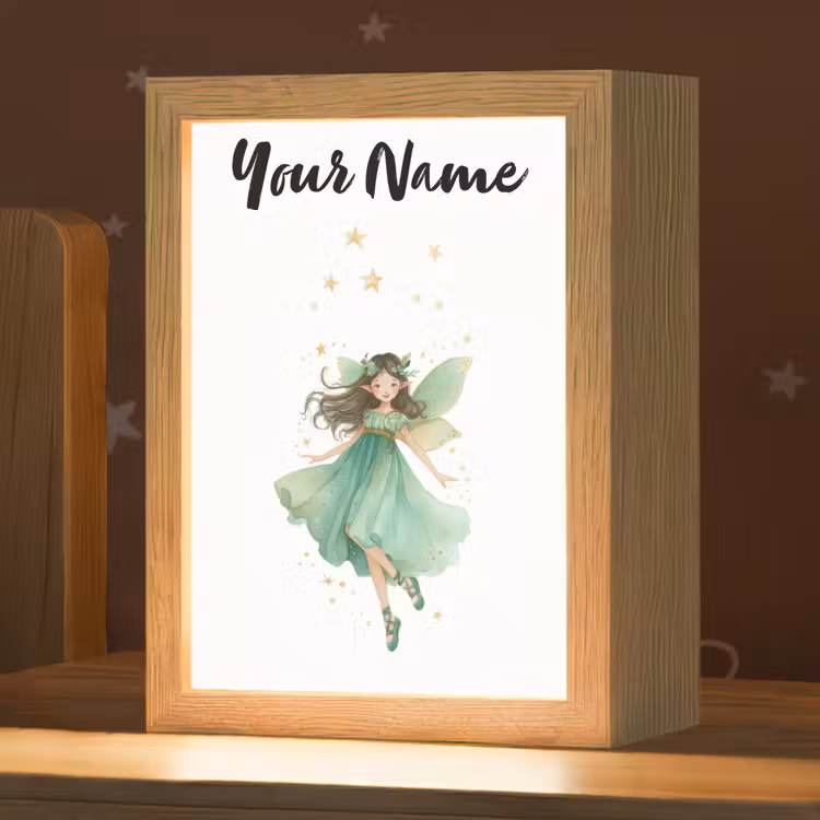 Bosfee - Groen - Sprookje Light Box met kabel (Kinderlampje) klein -zzz_3d_website