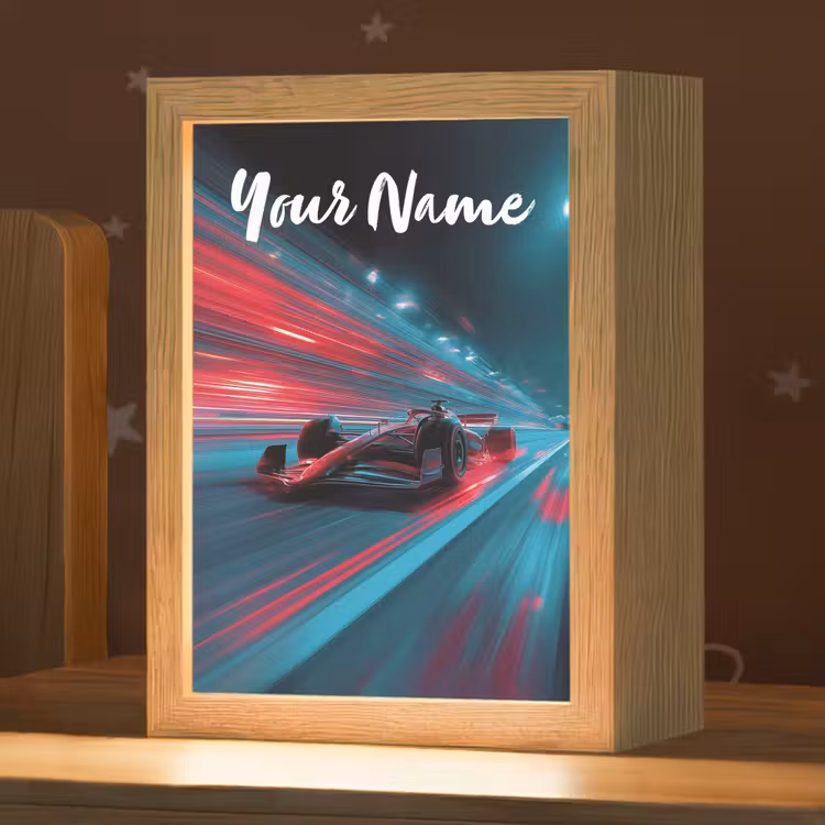 Formule 1 - Raceauto - Rood - Neonverlichting Light Box met kabel (Kinderlampje) klein -zzz_3d_website