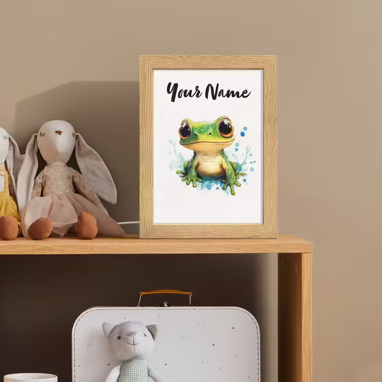 Kikker - Groen - Water - Dieren Light Box met kabel (Kinderlampje) klein -sfeer2_kind