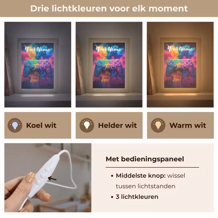 Game - Controller - Kleurrijk - Explosie Light Box met kabel (Kinderlampje) klein -USP_lichtkleurNL