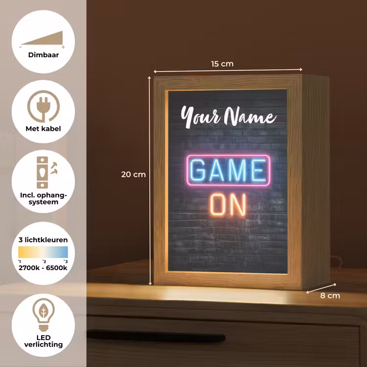 Game - Neon - Muur Light Box met kabel (Kinderlampje) klein -USP_NL