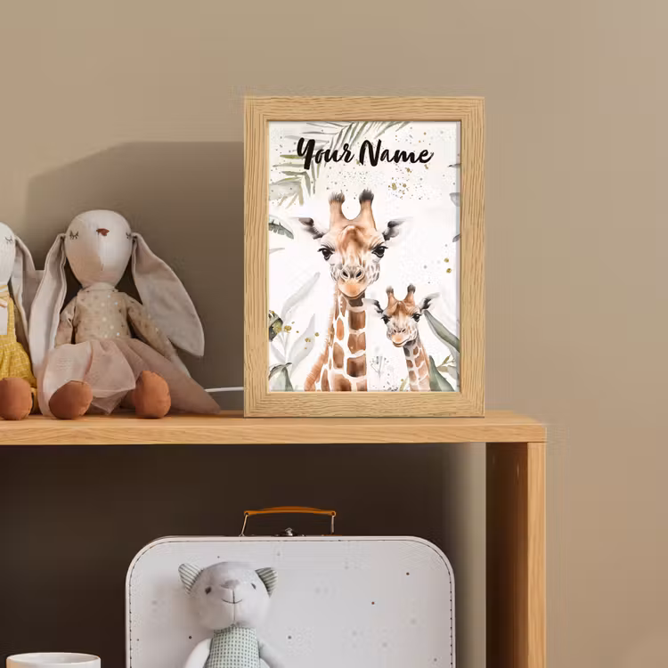 Giraffe - Natuur - Kinderen - Dieren Light Box met kabel (Kinderlampje) klein -sfeer2_kind