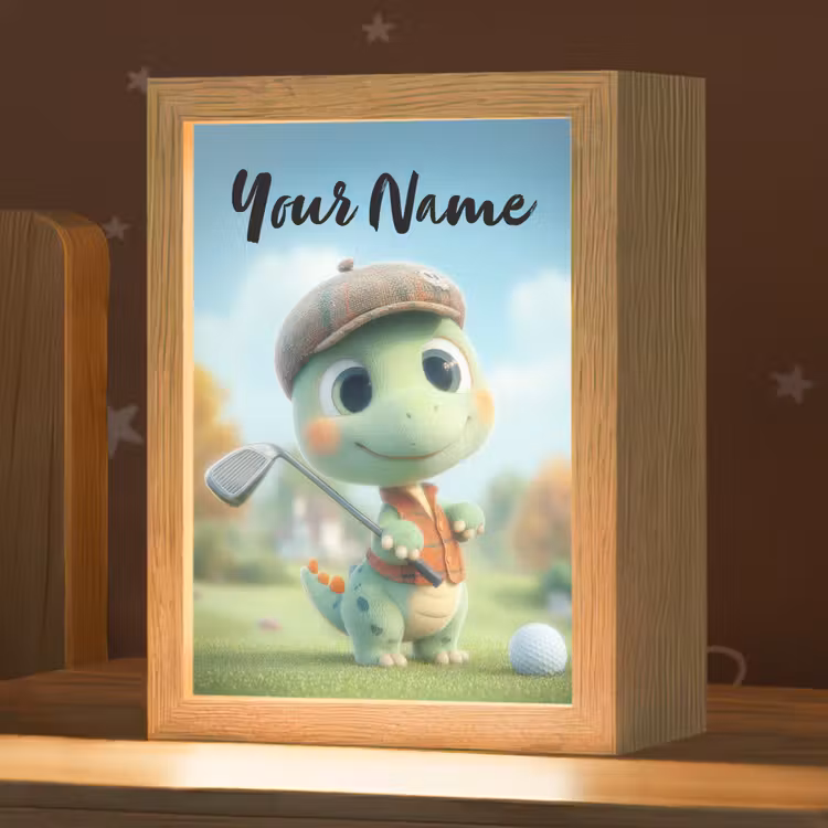 Golf - Dino - Groen Light Box met kabel (Kinderlampje) klein -zzz_3d_website