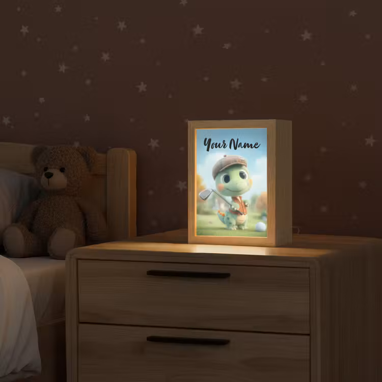 Golf - Dino - Groen Light Box met kabel (Kinderlampje) klein -sfeer1_kind