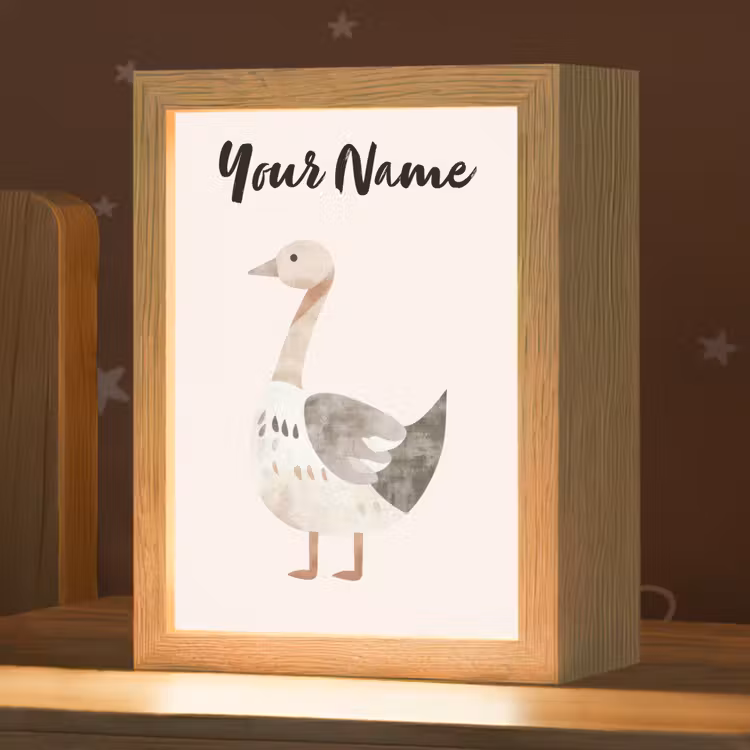 Gans - Dier - Pastel kleuren Light Box met kabel (Kinderlampje) klein -zzz_3d_website