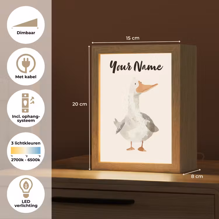 Gans - Eend - Boerderij - Dieren Light Box met kabel (Kinderlampje) klein -USP_NL